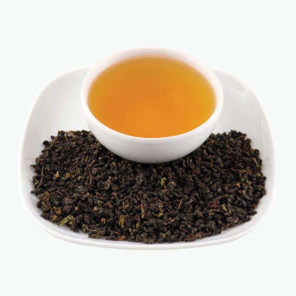 This organic oolong tea boasts small, tigthly rolled chocolate-colored leaves with a slight reddish hue. Its infusion hints at tart plums with a smooth, light and slightly dry mouth feel that has a woody-sweet quality. THE LEAVES MAY BE STEEPED MULTIPLE TIMES