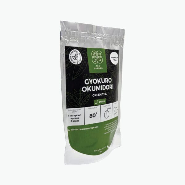 Gyokuro is a type of Japanese green tea that has been shaded prior to harvesting. Gyokuro is typically considered to be a luxury quality tea, and it’s price often reflects this. THE LEAVES MAY BE STEEPED MULTIPLE TIMES
