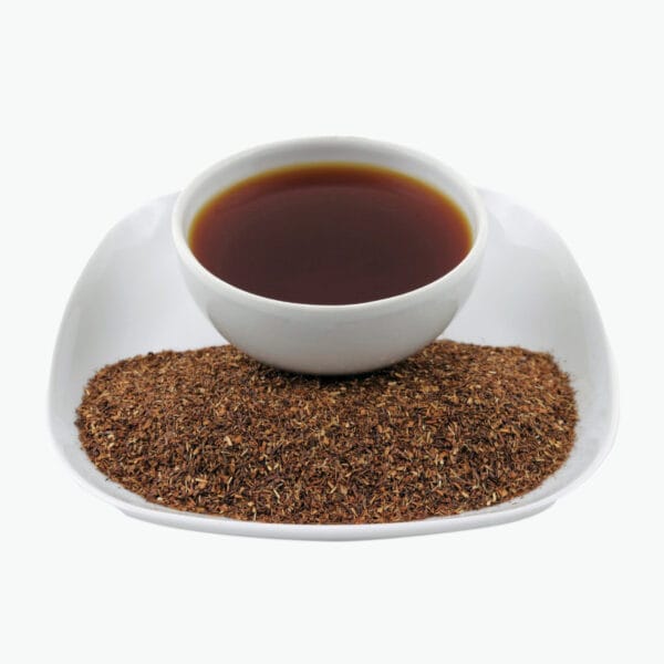 Rooibos Finest Highgrown Moutain produced only in South Africa. Our Rooibos is from the highlands of the Maskam region. It has a full and naturally sweet taste. The infusion is dark red and clear. It does not contain caffeine and has a high mineral content. Tea can be drunk hot or cold.