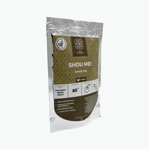 Shou Mei White Tea is produced from naturally withered upper leaf and tips, with a stronger flavour reminiscent of lighter Oolong teas. Shou Mei or ‘Eyebrow’ tea is named for the long, thin, crescent-shaped leaves used in production. This tea is a rare and hard to find. When done just right, this tea has a light aroma, and a strong, sweet taste. If steeped for too long, the tea has a bitter taste. Spoil yourself and try this special tea today.