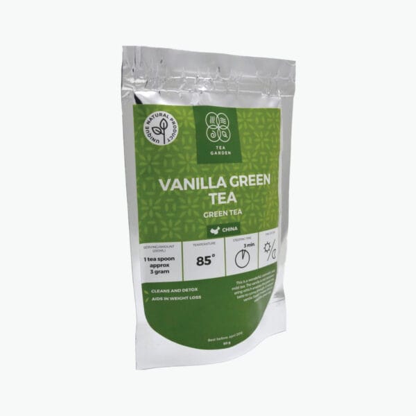 This is a wonderful, aromatic and mild tea. The vanilla is not overpowering which enables the green tea taste to come through. A natural vanilla flavour makes this an exquisite green tea.